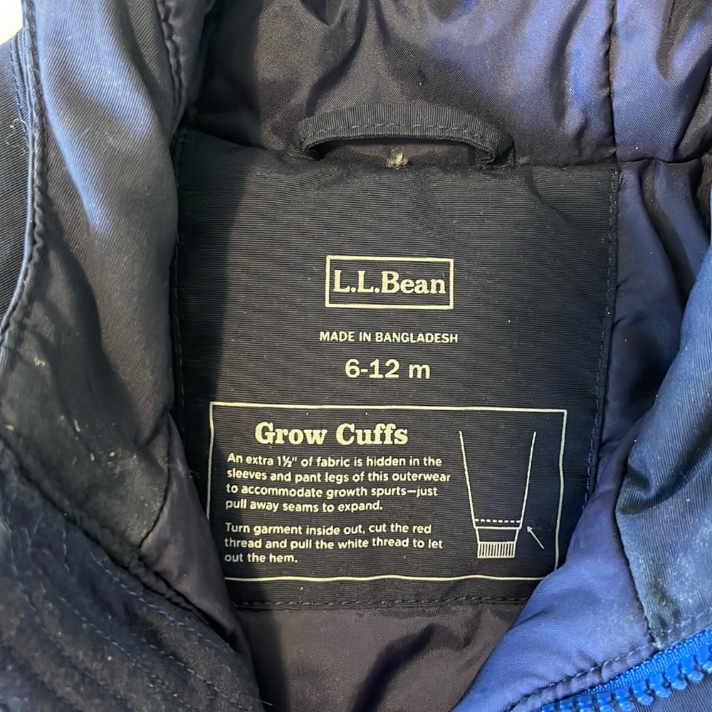 L.L. Bean snow suit 6-12 mos, insulated